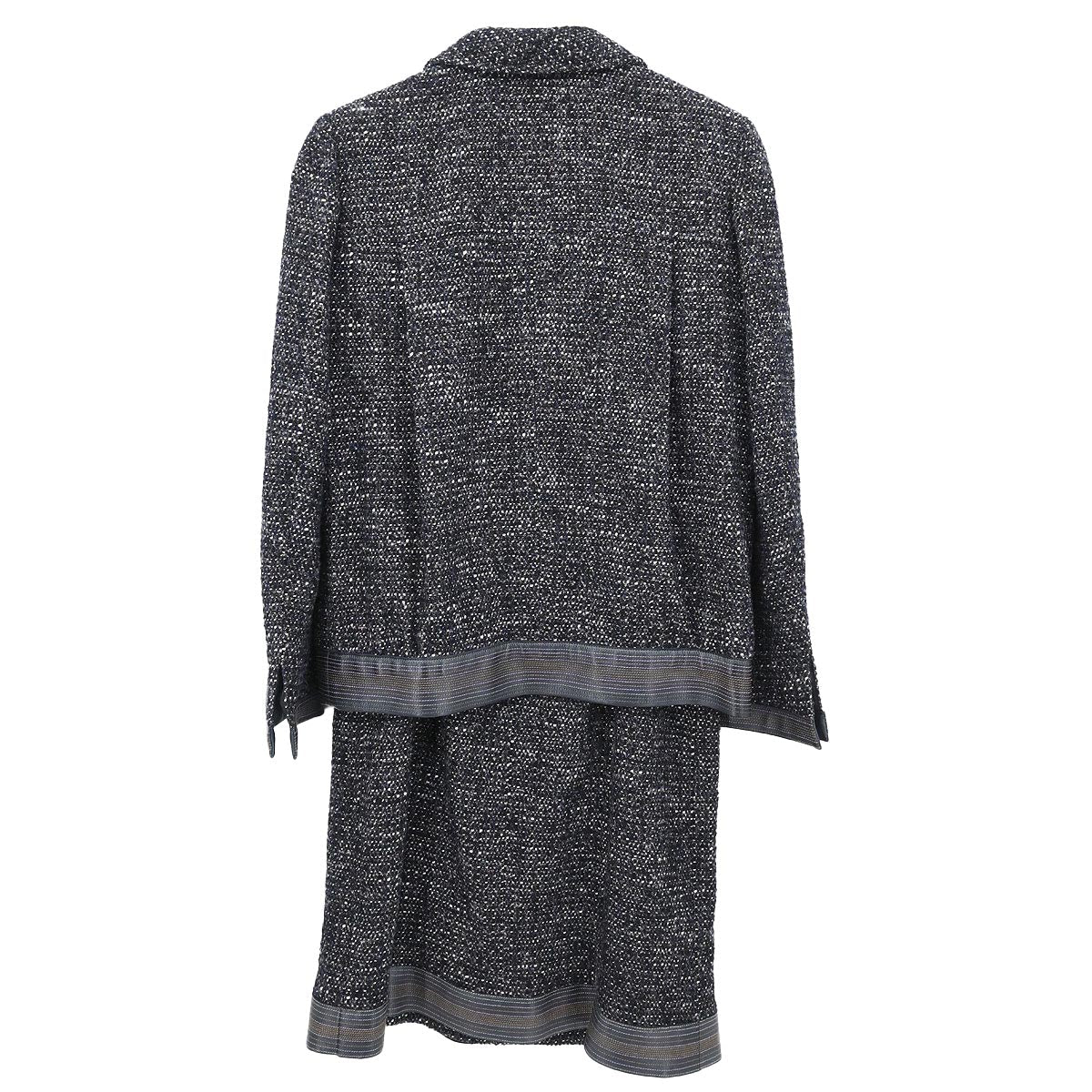 Chanel 2004 Setup Suit Jacket Dress Tweed Black #40