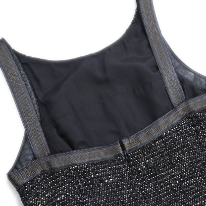 Chanel 2004 Setup Suit Jacket Dress Tweed Black #40