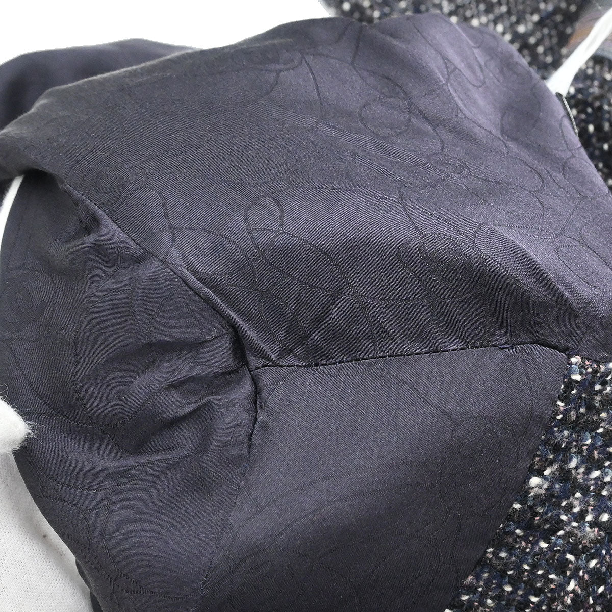 Chanel 2004 Setup Suit Jacket Dress Tweed Black #40