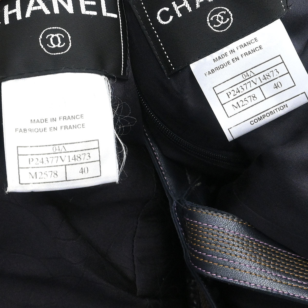 Chanel 2004 Setup Suit Jacket Dress Tweed Black #40