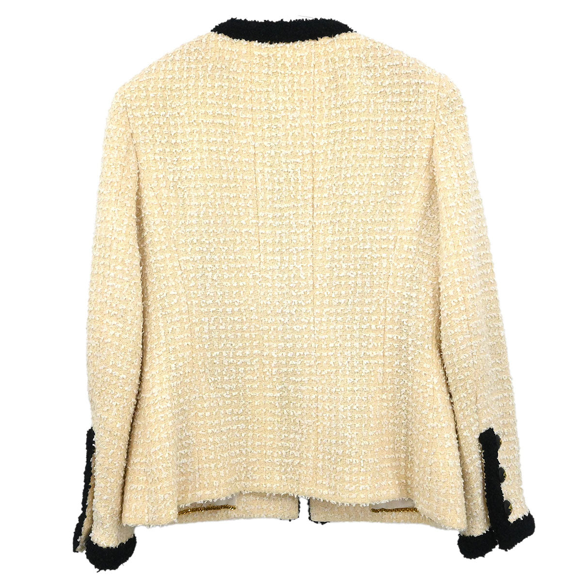 Chanel 1995 Collarless Single Breasted Jacket Ivory #38