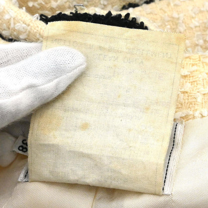 Chanel 1995 Collarless Single Breasted Jacket Ivory #38