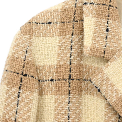 Chanel 1996 Single Breasted Coat Beige #42