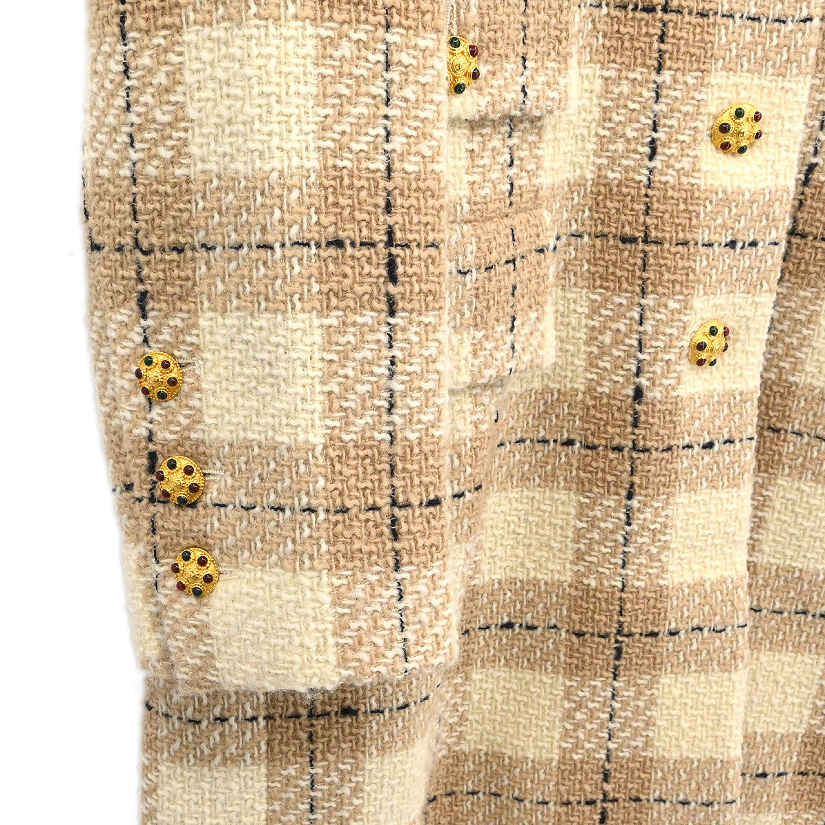 Chanel 1996 Single Breasted Coat Beige #42