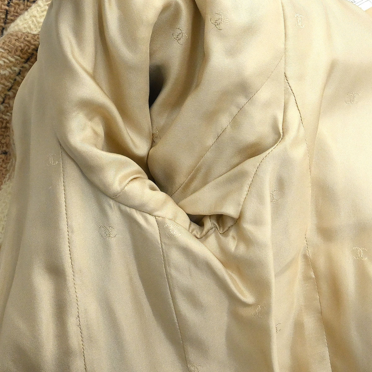 Chanel 1996 Single Breasted Coat Beige #42