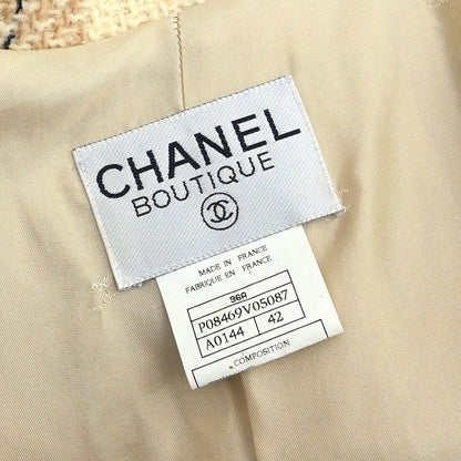 Chanel 1996 Single Breasted Coat Beige #42
