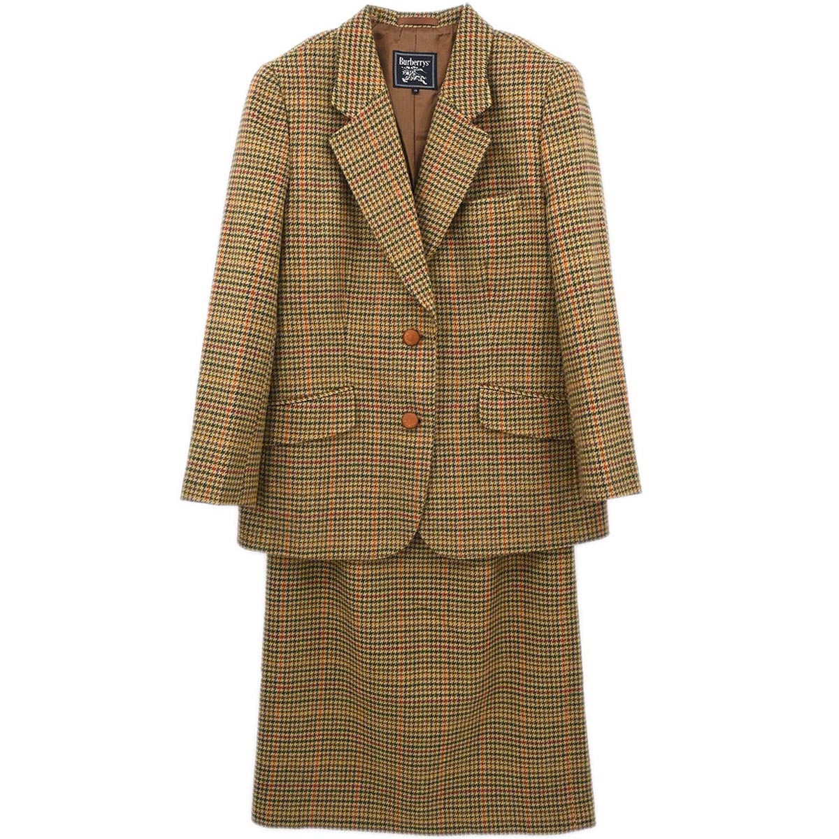 Burberrys Setup Suit Jacket Skirt Brown #40–42