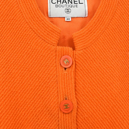 Chanel 1995 Setup Suit Jacket Skirt Orange #40