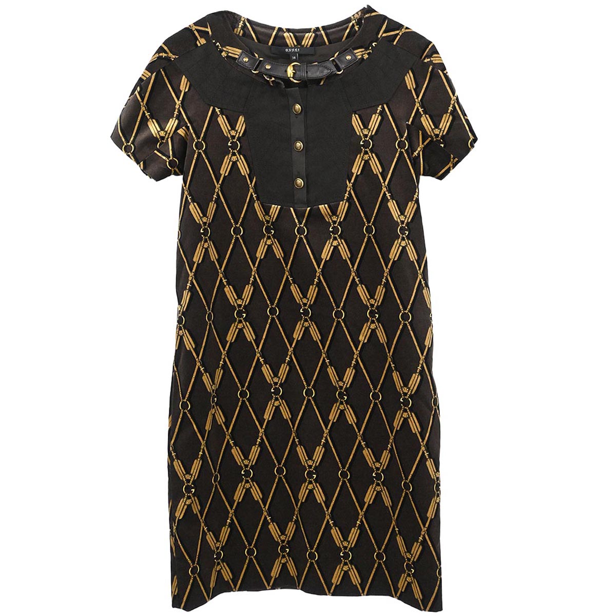 Gucci 2008 Short Sleeve Dress Brown #38