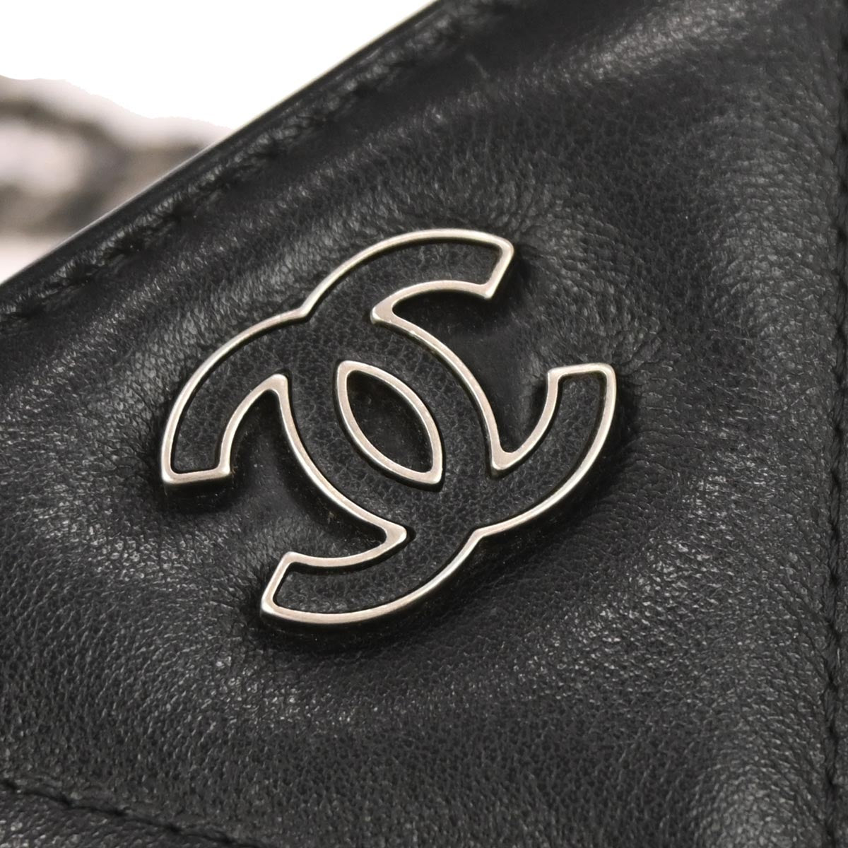 Chanel 2019 Black Lambskin Chevron Tassel WOC Wallet on Chain Shoulder Bag