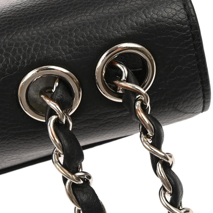 Chanel 2017-2018 Black Caviar Skin Box Flap Bag Shoulder Bag