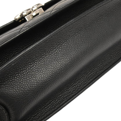 Chanel 2017-2018 Black Caviar Skin Box Flap Bag Shoulder Bag