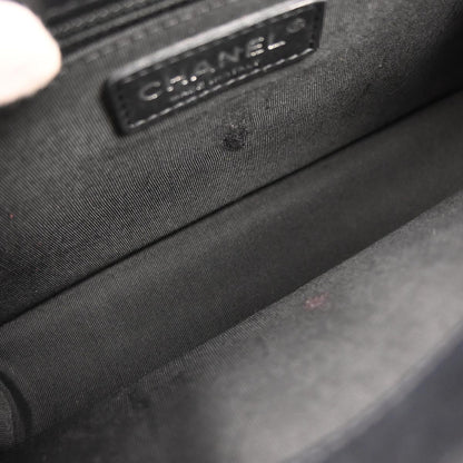 Chanel 2017-2018 Black Caviar Skin Box Flap Bag Shoulder Bag