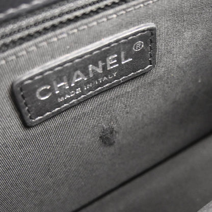 Chanel 2017-2018 Black Caviar Skin Box Flap Bag Shoulder Bag