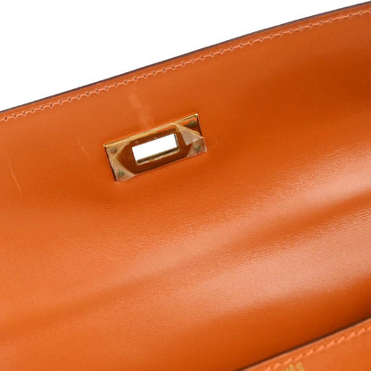 Hermes Orange Box Calf Kelly 28 Sellier 2way Shoulder Handbag