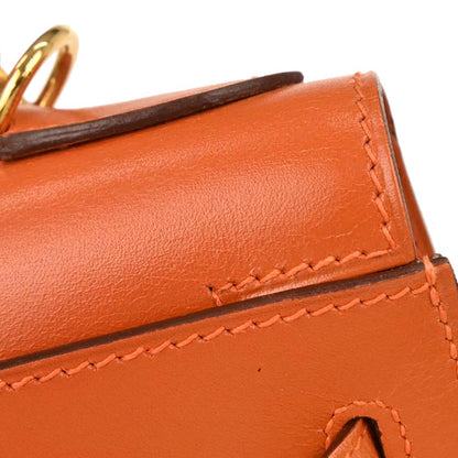 Hermes Orange Box Calf Kelly 28 Sellier 2way Shoulder Handbag