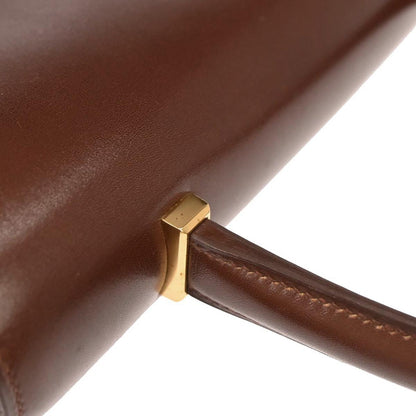 Hermes Marron Fonce Box Calf Piano Handbag