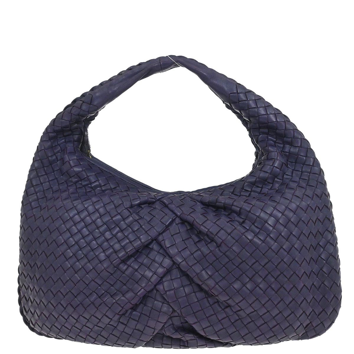 Bottega Veneta Purple Lambskin Intrecciato Hobo Bag
