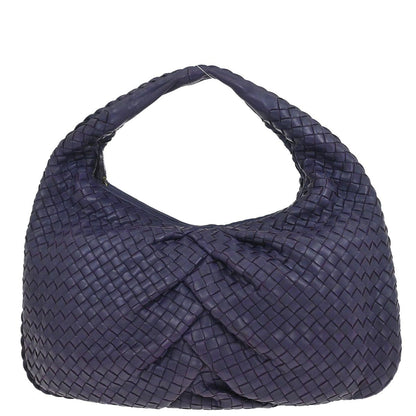Bottega Veneta Purple Lambskin Intrecciato Hobo Bag
