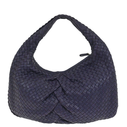 Bottega Veneta Purple Lambskin Intrecciato Hobo Bag