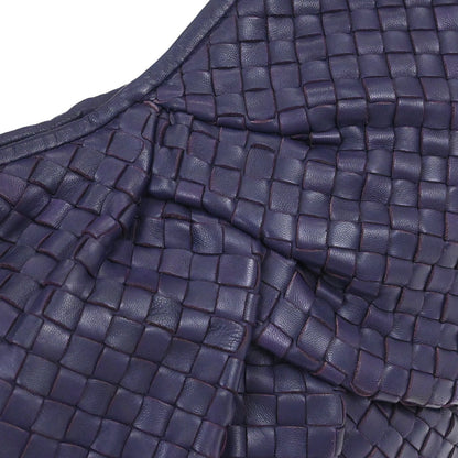Bottega Veneta Purple Lambskin Intrecciato Hobo Bag