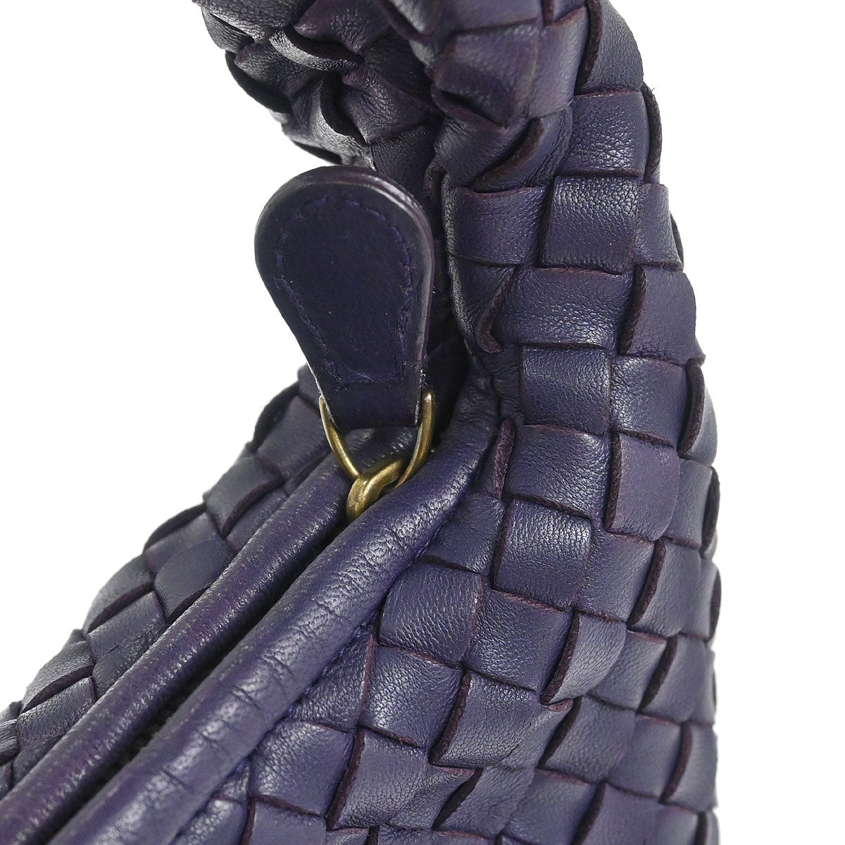 Bottega Veneta Purple Lambskin Intrecciato Hobo Bag