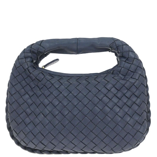 Bottega Veneta Blue Lambskin Intrecciato Hobo Handbag