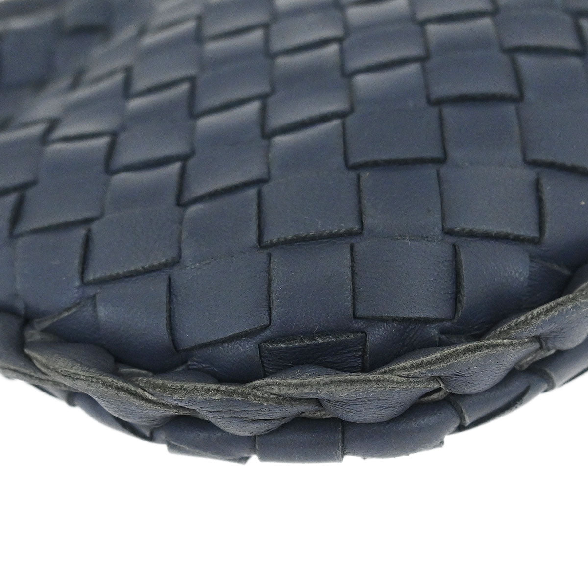 Bottega Veneta Blue Lambskin Intrecciato Hobo Handbag