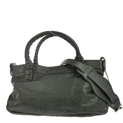 Balenciaga Dark Green Lambkin The First 2way Shoulder Handbag