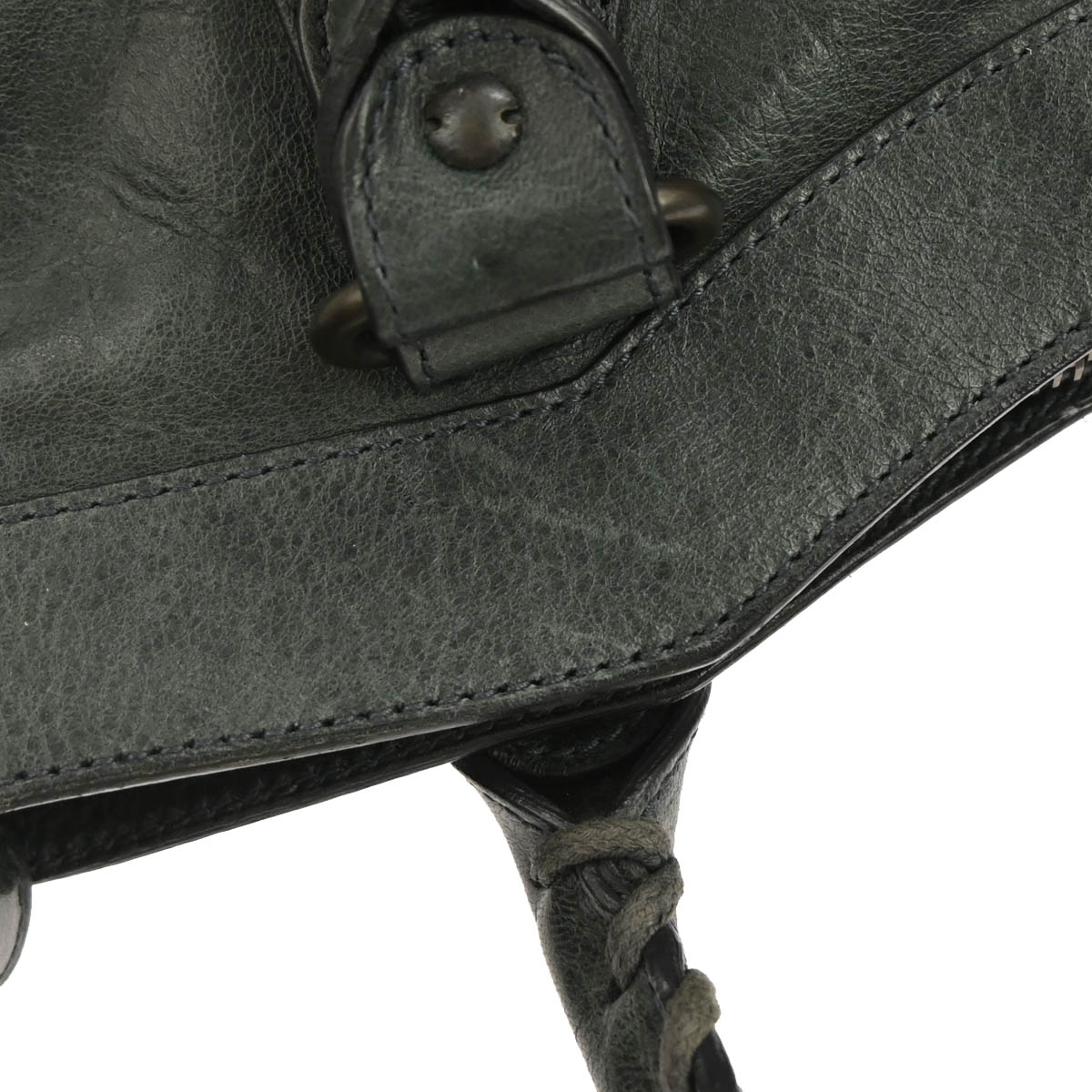 Balenciaga Dark Green Lambkin The First 2way Shoulder Handbag