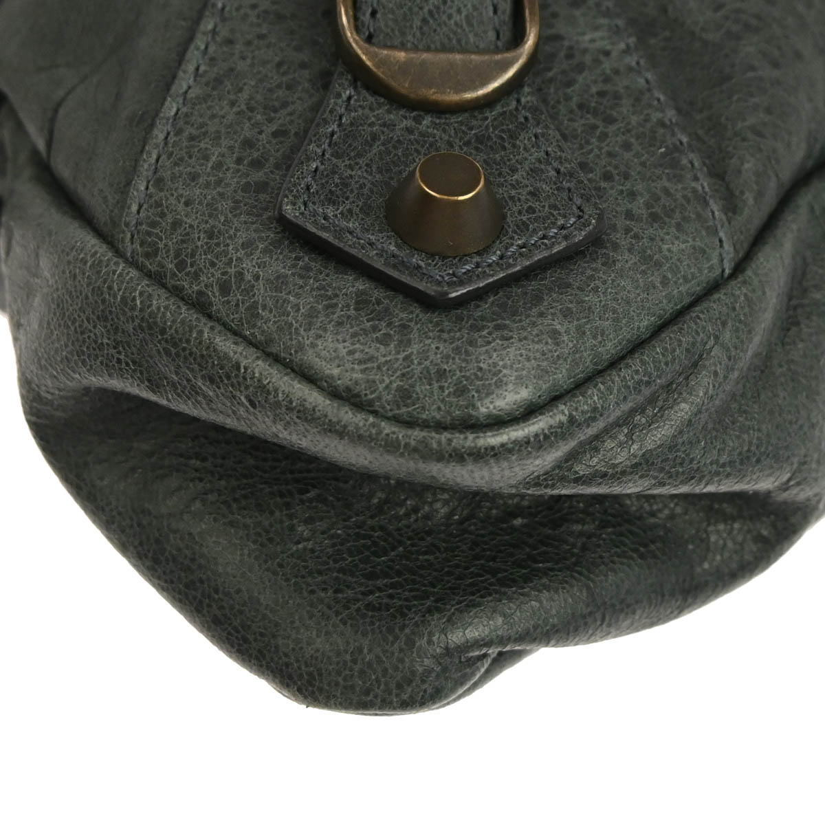 Balenciaga Dark Green Lambkin The First 2way Shoulder Handbag