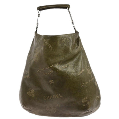 Chanel 2003-2004 Khaki Calfskin Graffiti Handbag