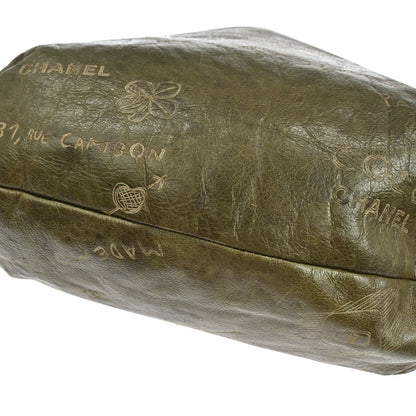 Chanel 2003-2004 Khaki Calfskin Graffiti Handbag