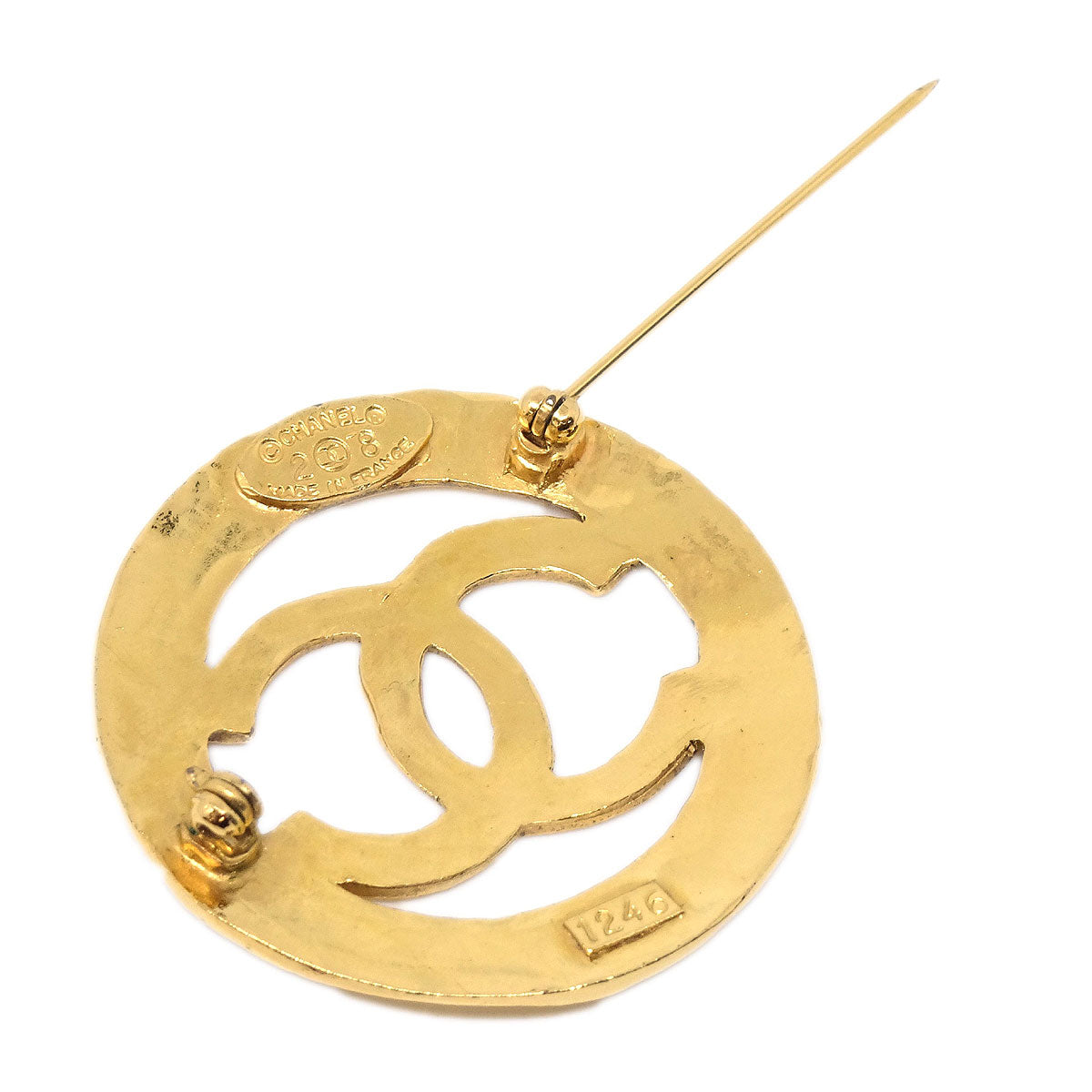 Chanel Medallion Brooch Pin Gold 1246/28