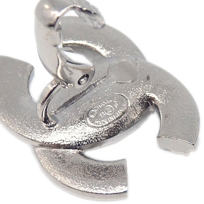 Chanel CC Clip-On Earrings Silver Costume Pearl Rhinestone 18P