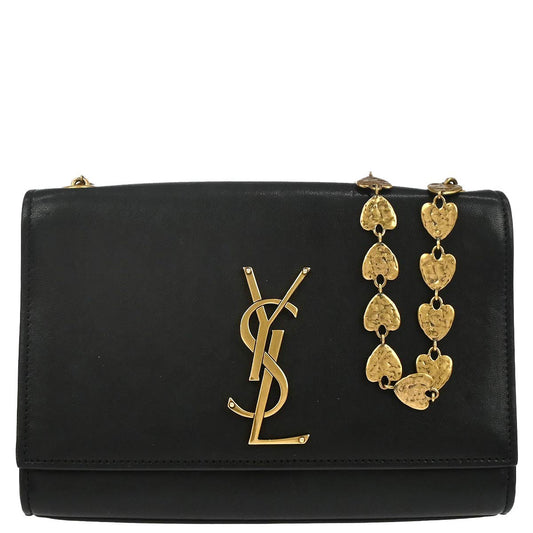 Saint Laurent Black Kate Heart Chain Shoulder Bag