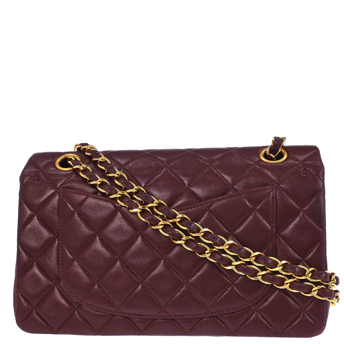 Chanel 1996-1997 Brown Lambskin Small Classic Double Flap Shoulder Bag