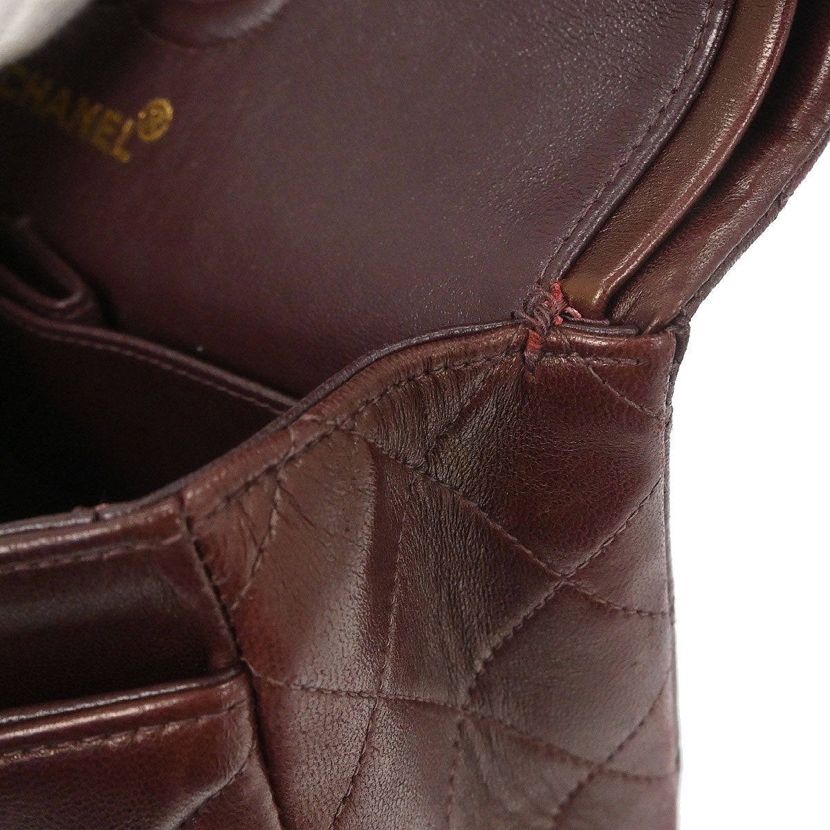 Chanel 1996-1997 Brown Lambskin Small Classic Double Flap Shoulder Bag