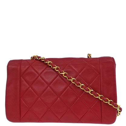 Chanel Red Lambskin Shoulder Bag
