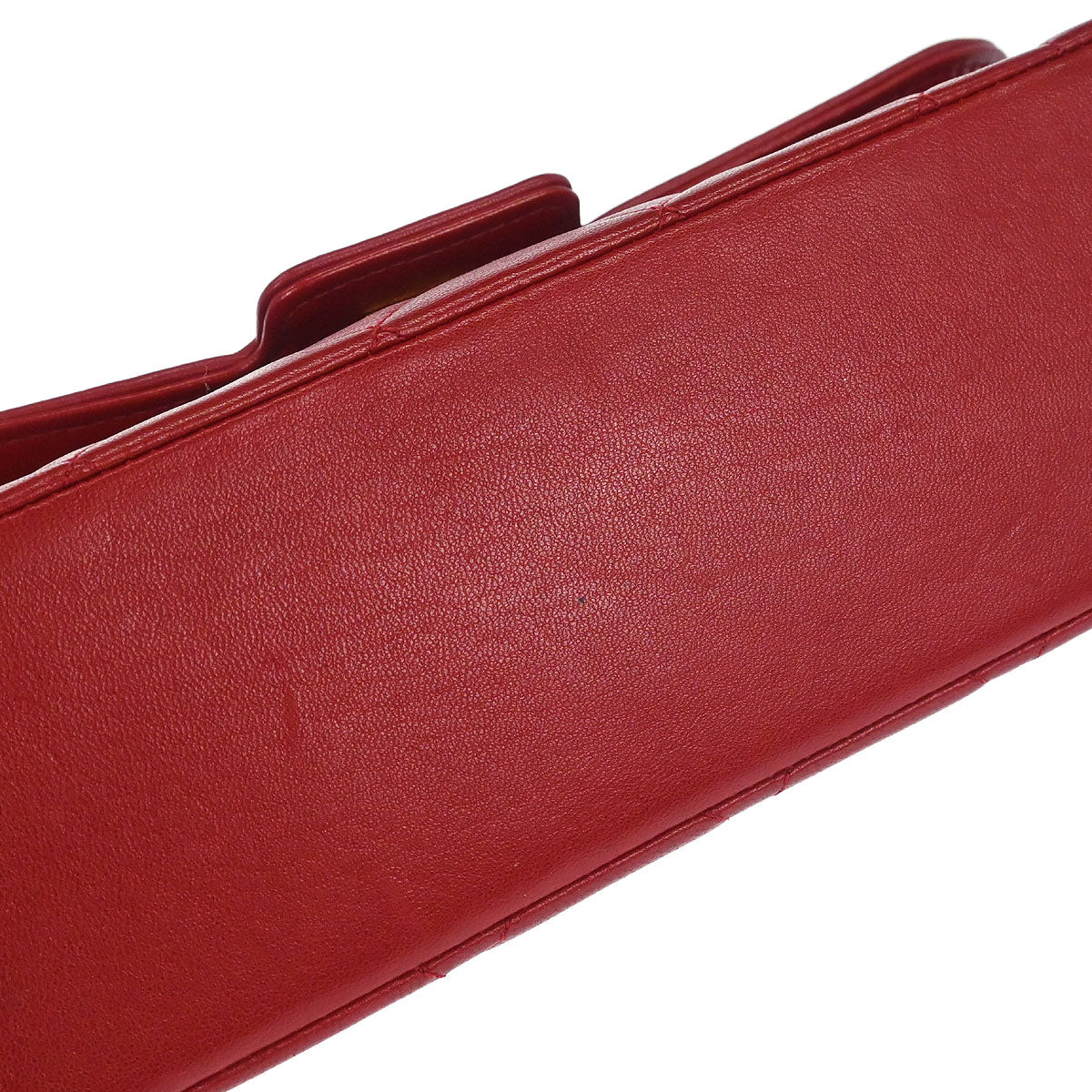 Chanel Red Lambskin Shoulder Bag