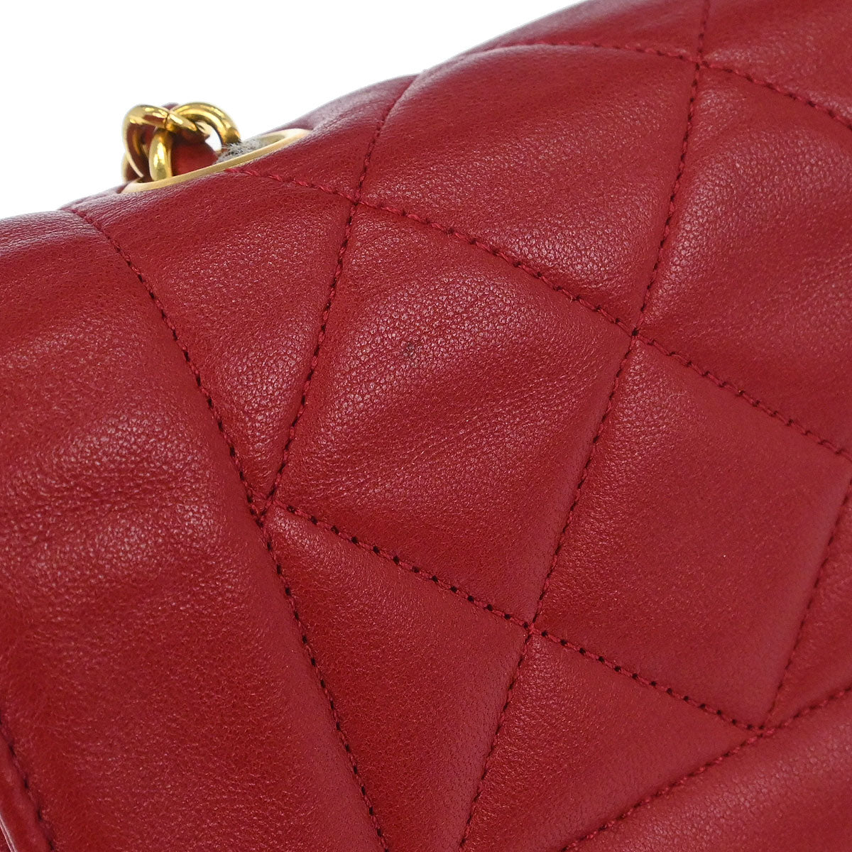 Chanel Red Lambskin Shoulder Bag