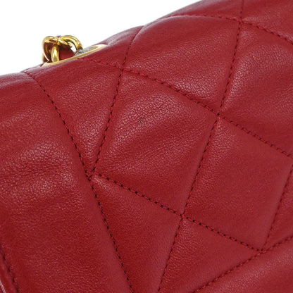 Chanel Red Lambskin Shoulder Bag