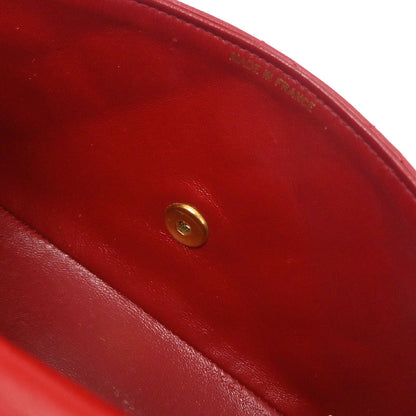 Chanel Red Lambskin Shoulder Bag