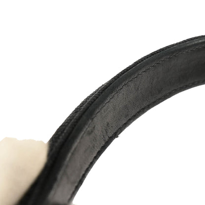 Chanel 1991-1994 Black Linen Top Handle 2way Shoulder Handbag