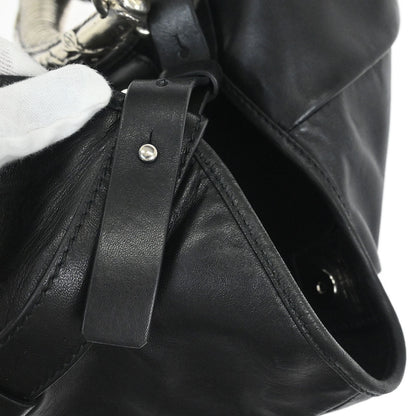 Yves Saint Laurent Black Leather Medium Mombasa Handbag