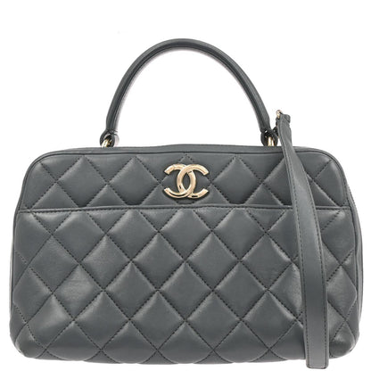 Chanel 2018-2019 Gray Lambskin Trendy CC Bowling Bag