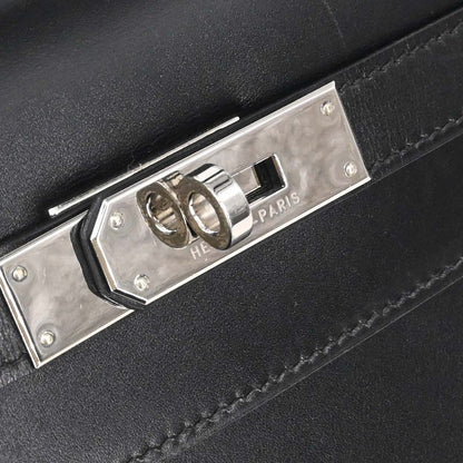 Hermes Black Box Calf Kelly 32 Sellier 2way Shoulder Handbag