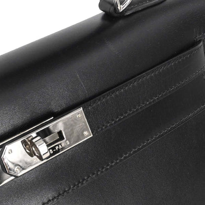 Hermes Black Box Calf Kelly 32 Sellier 2way Shoulder Handbag