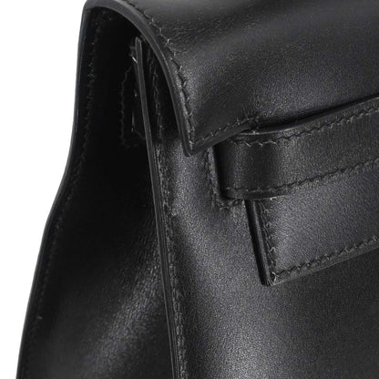 Hermes Black Box Calf Kelly 32 Sellier 2way Shoulder Handbag