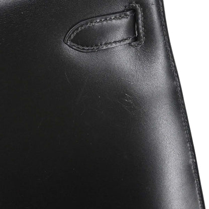 Hermes Black Box Calf Kelly 32 Sellier 2way Shoulder Handbag